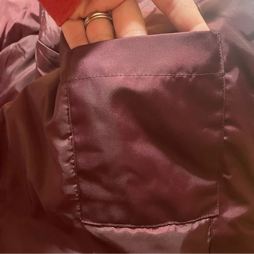 LABEL Unisex Go To Burgundy Bomber Jacket Double Zipper Lots of Pockets